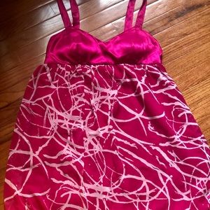 Hot pink bubble hem party dress